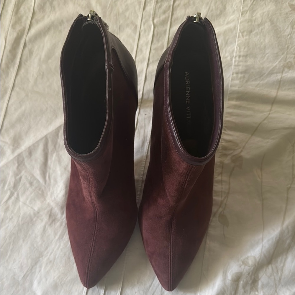 Adrienne Vittadini Women's Burgundy Ankle Boots